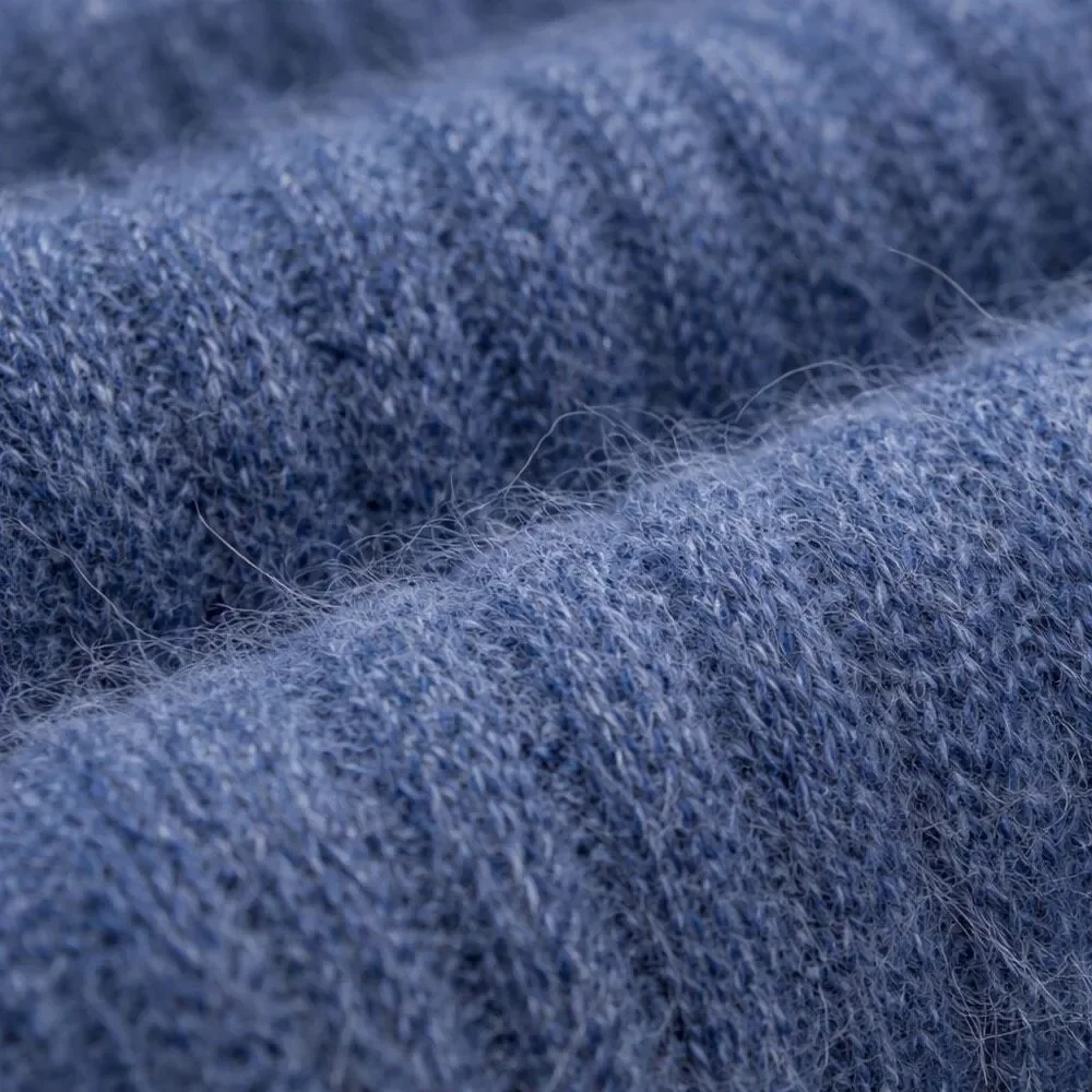 American Trench Alpaca Socks Selvedge Blue Cozy USA Made New, Medium